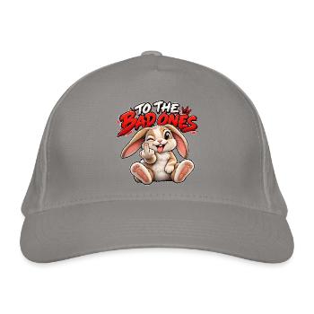 Provokanter Hase für die Bösen - Bio-Baseballkappe - Hellgrau - Vorne
