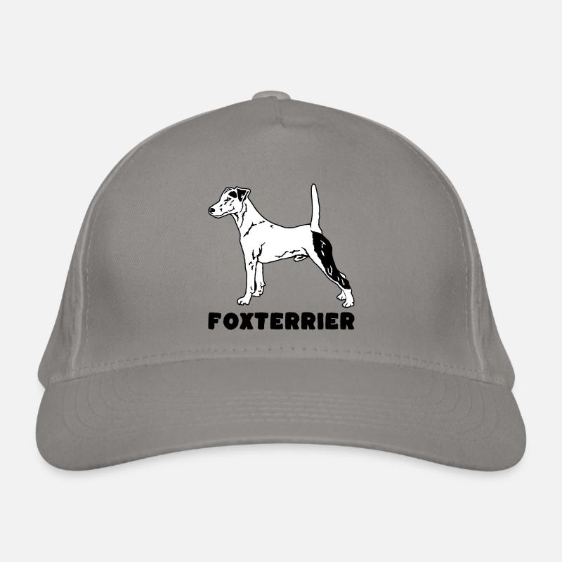 Fox Terrier standing with text Organic Baseball Cap