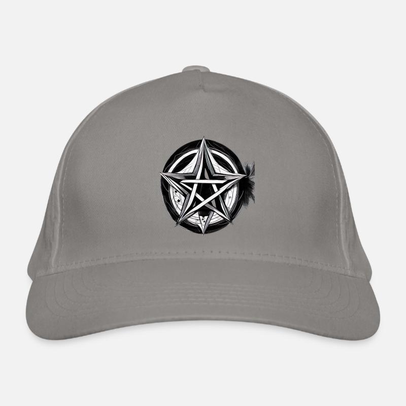 Pentagram Black White Summoning Black Magic Organic Baseball Cap