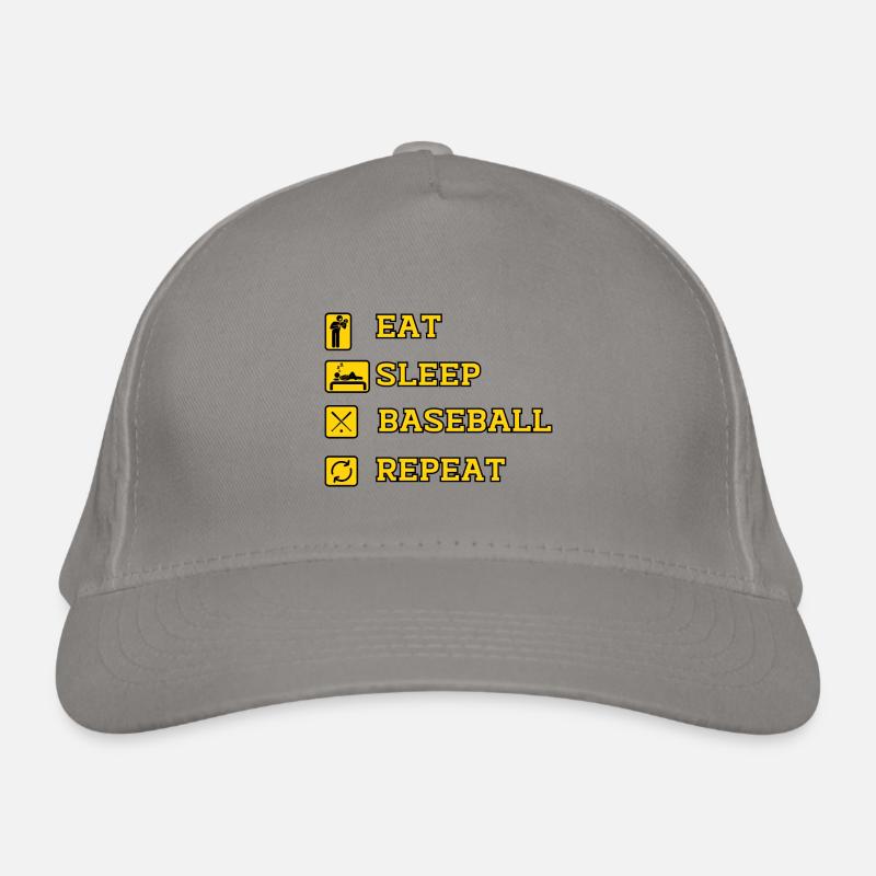 ESSEN SCHLAFEN SIE BASEBALL WIEDERHOLEN Bio-Baseballkappe