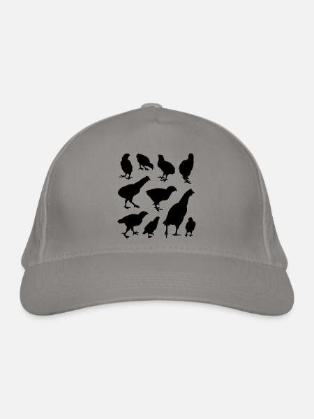Hühner - Bio-Baseballkappe - Hellgrau