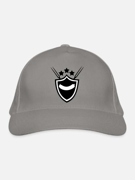 Grillwurst - Bio-Baseballkappe - Hellgrau - Vorne