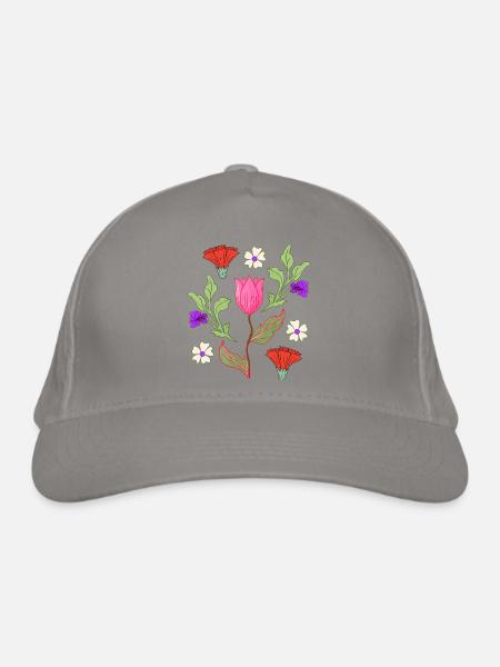 Tulpenstrauß Floral Muster - Bio-Baseballkappe - Hellgrau