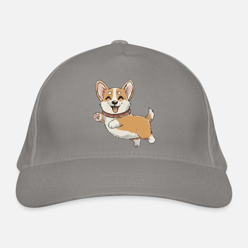 Happy Corgi in Motion Organic Baseball Cap