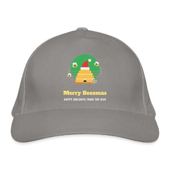 Fröhliche Bienen, lustige Imker, Weihnachten, Honig - Bio-Baseballkappe - Hellgrau - Vorne