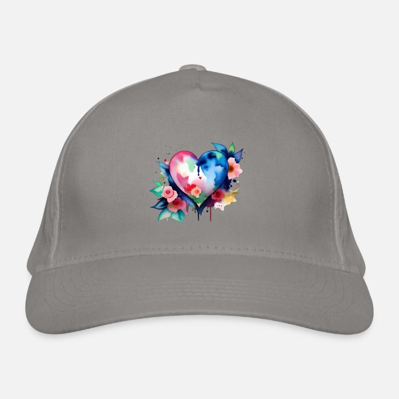 Coeur - Éclaboussure de couleur Casquette classique bio