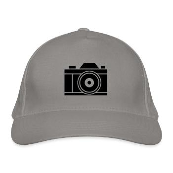 Kamera Piktogramm - Bio-Baseballkappe - Hellgrau - Vorne