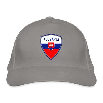 Slowakei Wappen / Geschenk Nationalfarben Flagge - Bio-Baseballkappe - Hellgrau - Vorne