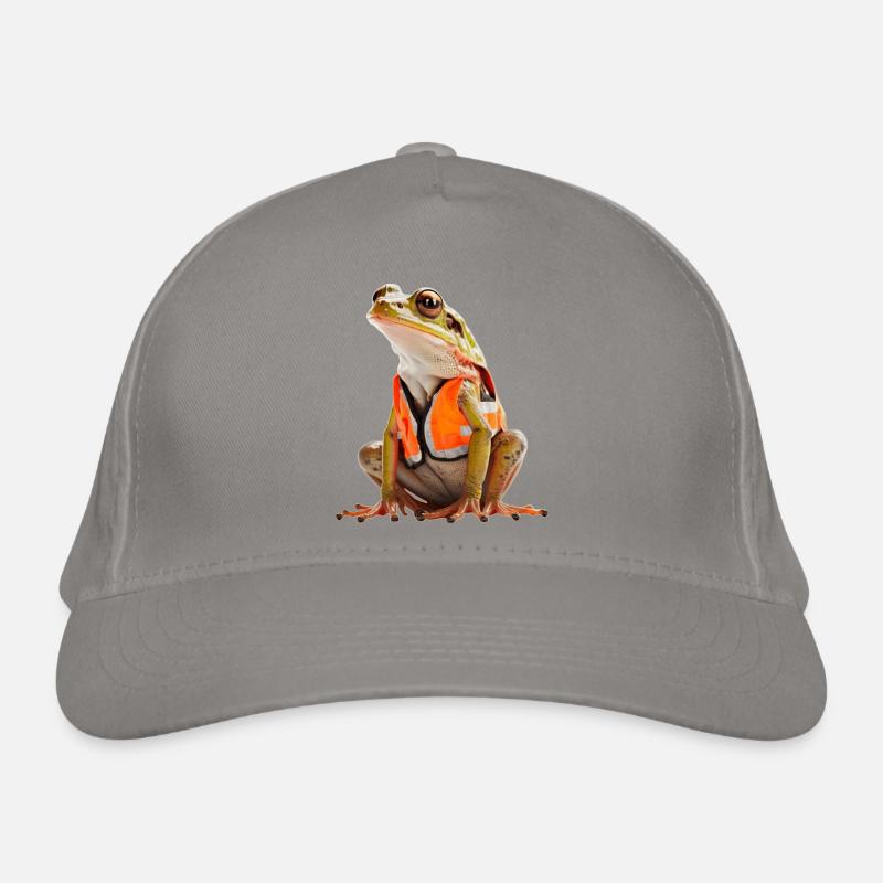 Frosch mit Sicherheitswarnweste Bio-Baseballkappe