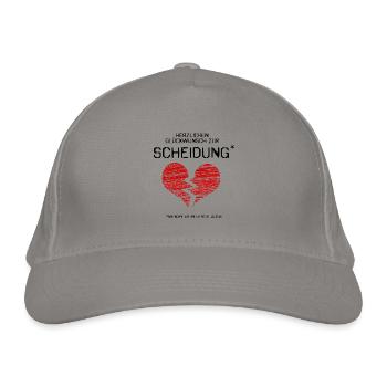 Herzlichen Glückwunsch zur Scheidung - Bio-Baseballkappe - Hellgrau - Vorne