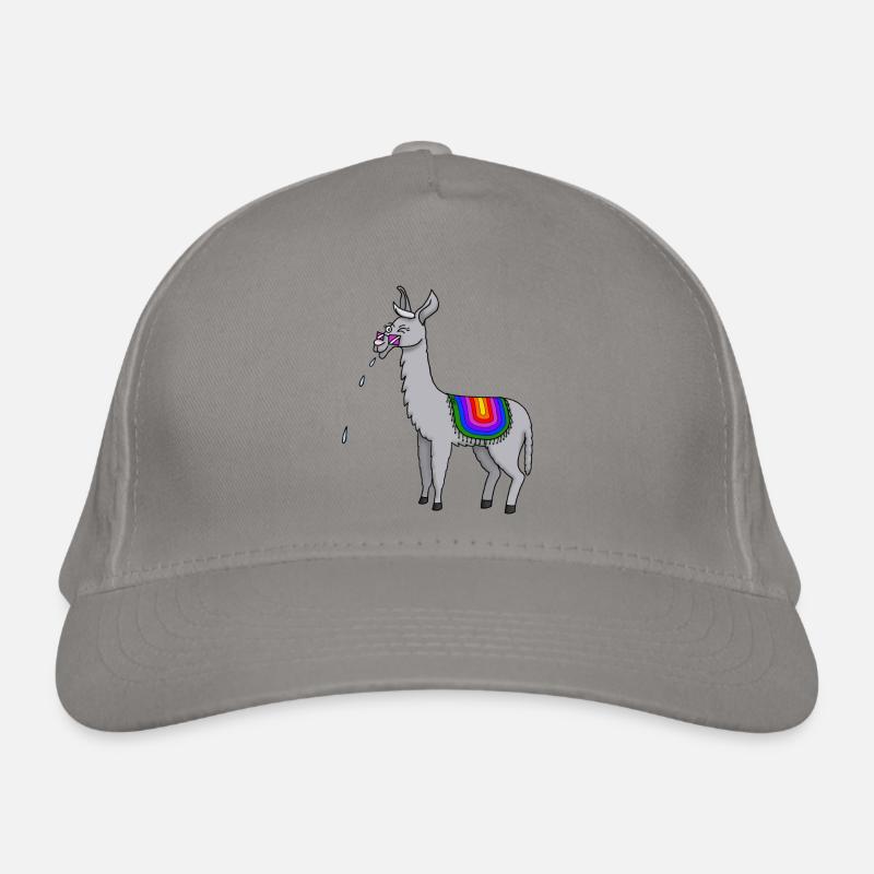 Spuckendes Lama Bio-Baseballkappe