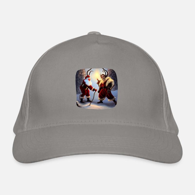 Weihnachtsmann & Krampus Bio-Baseballkappe
