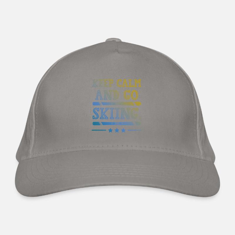 Keep calm ski Organic Baseball Cap