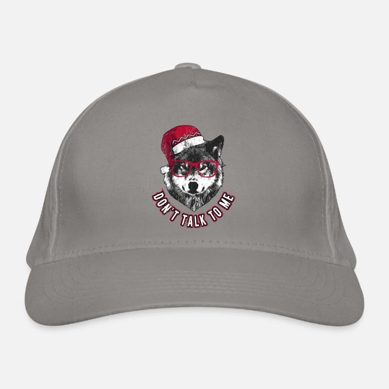 Sprich nicht mit mir - Grumpy Christmas Wolf Bio-Baseballkappe