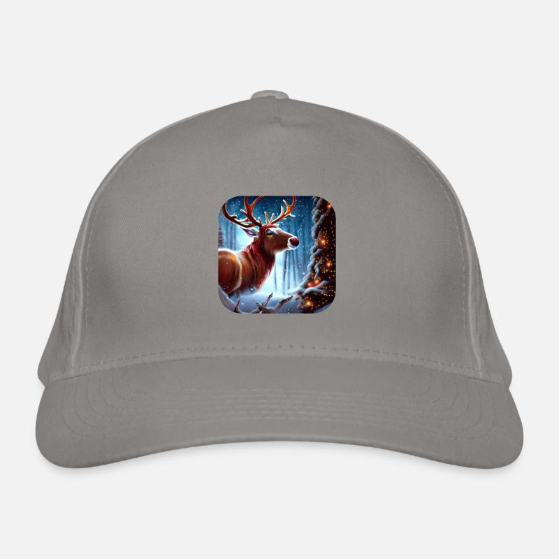 Reindeer Christmas Organic Baseball Cap