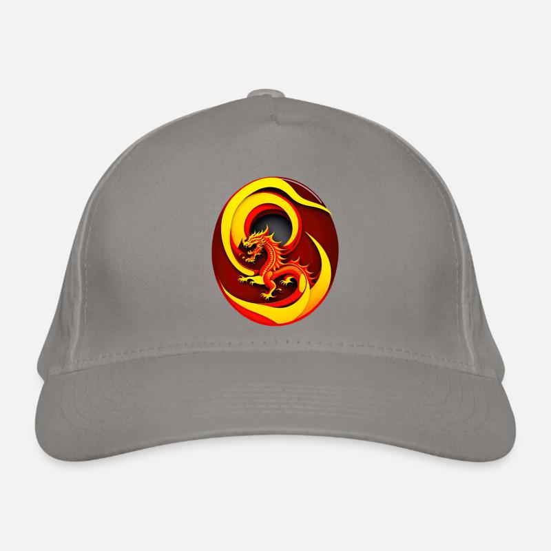 Dragon dans un cercle de feu Casquette classique bio