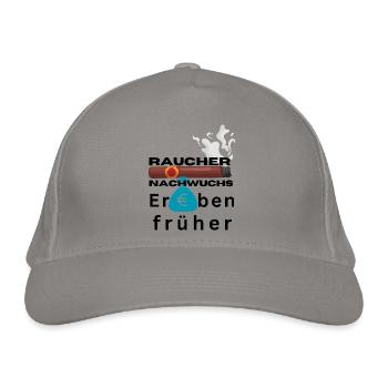 Raucher Nachwuchs erben früher - Bio-Baseballkappe - Hellgrau - Vorne