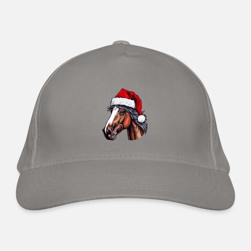 Pferd Porträt Weihnachten Bio-Baseballkappe