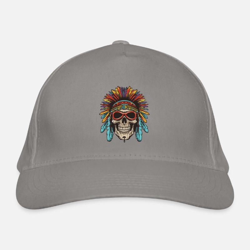Apache Totenkopf Indianer Bio-Baseballkappe