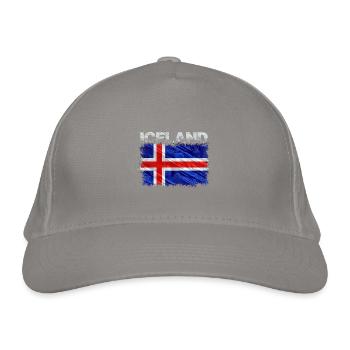 Island - Bio-Baseballkappe - Hellgrau - Vorne