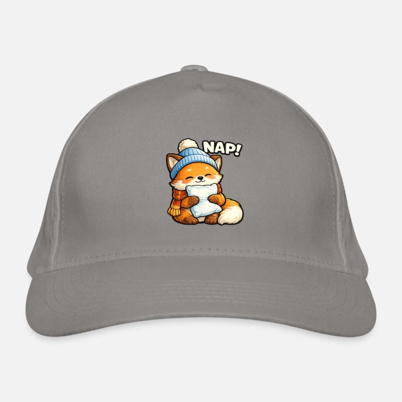 Winter cuddle fox with hat Organic Baseball Cap