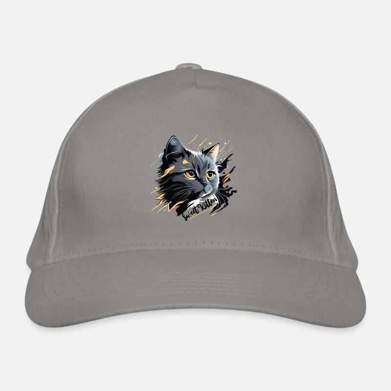graues Kätzchen, Katze Bio-Baseballkappe