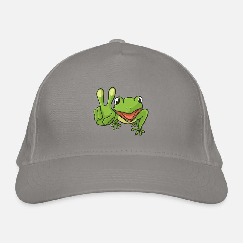Frosch Peacezeichen Bio-Baseballkappe