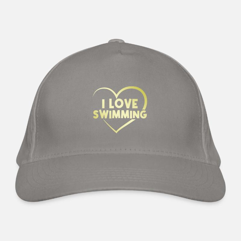 Ich liebe Schwimmen Bio-Baseballkappe