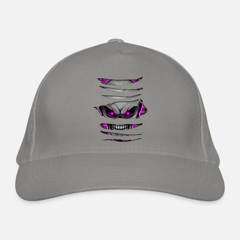 Skull ripped open 005 Organic Baseball Cap
