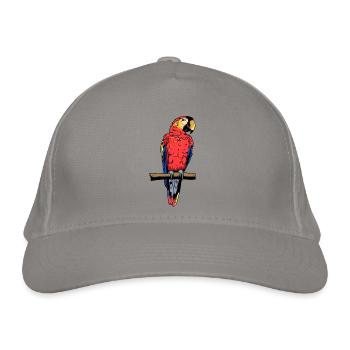 Papagei Ara Vogel exotisch Wildtiere Zootiere - Bio-Baseballkappe - Hellgrau - Vorne