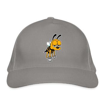 Arbeits-Biene - Bio-Baseballkappe - Hellgrau - Vorne