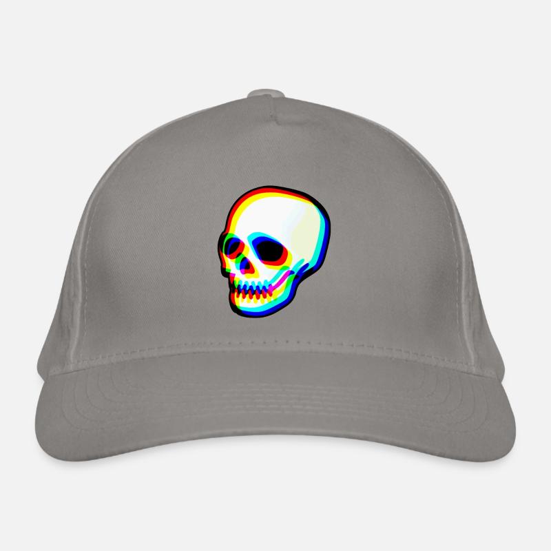 Moderne Neonschädel Illustration Bio-Baseballkappe