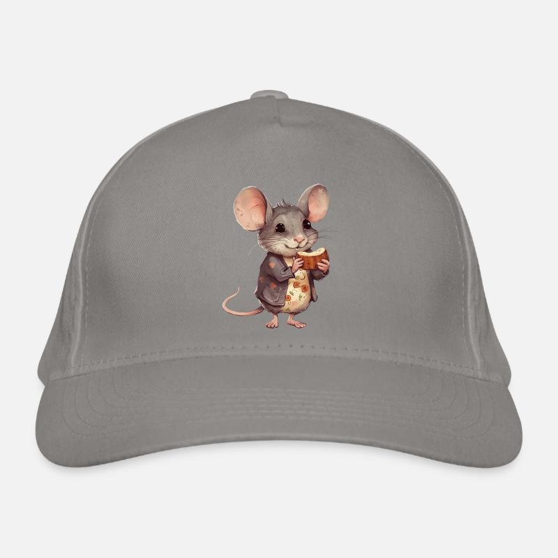 Souris heureuse avec biscuit au chocolat Casquette classique bio