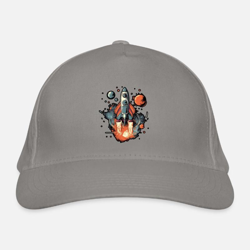 A Space Rocket Launch Through Space Organic Baseball Cap