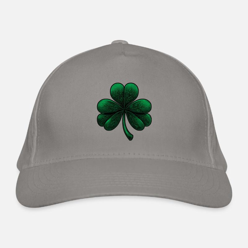 Trèfle vert à trois feuilles Casquette classique bio