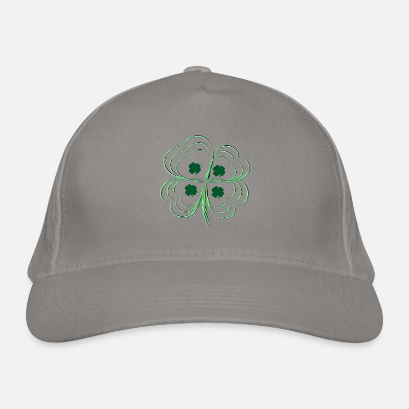 Green three-leaf clover Organic Baseball Cap
