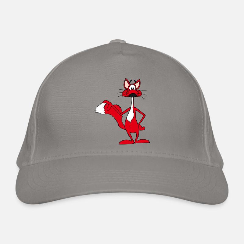 Red fox smiling cheerfully Organic Baseball Cap