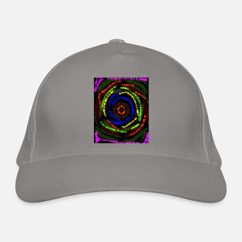 Concentric Colored Lines, Abstract Drawing Organic Baseball Cap