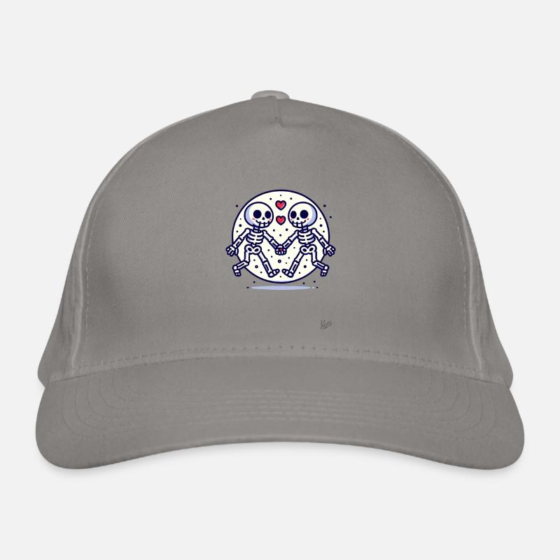 Two skeletons in love Organic Baseball Cap