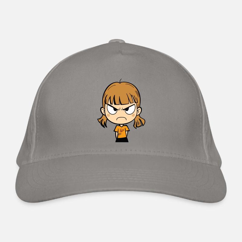 fille de dessin animé en colère Casquette classique bio