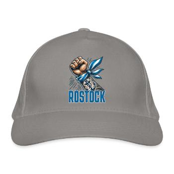 Rostock Fan Blau Weiss - Bio-Baseballkappe - Hellgrau - Vorne