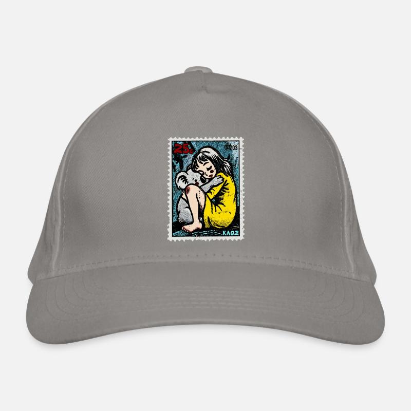 Mädchen mit Koala auf einer Briefmarke Bio-Baseballkappe