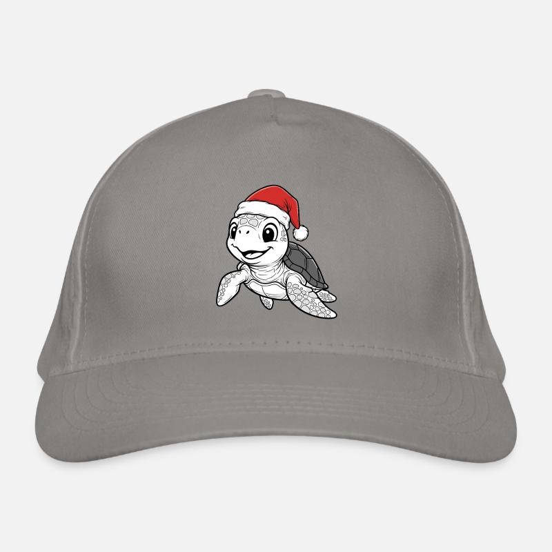 Christmas Turtle Organic Baseball Cap