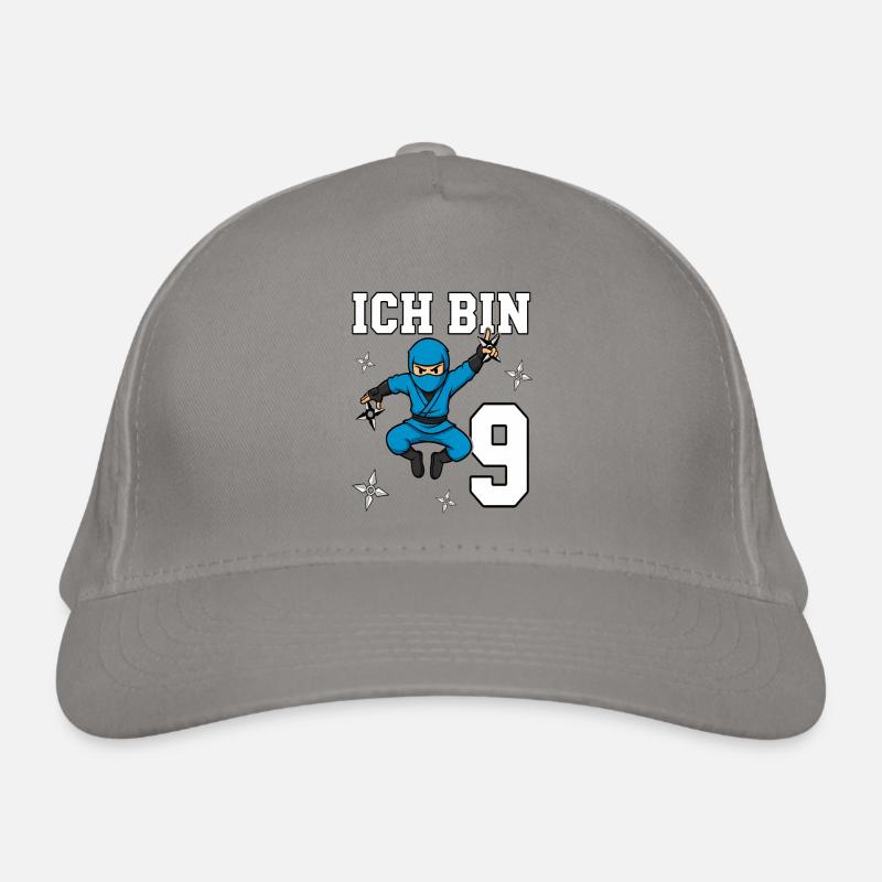 Ich bin 9 Ninja 9. Geburtstag blau Karate Bio-Baseballkappe