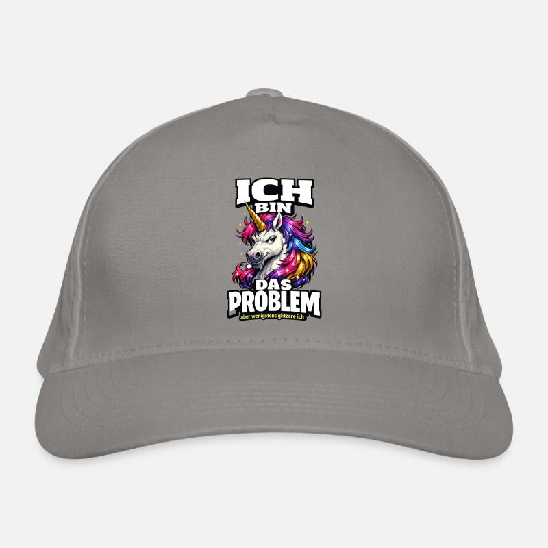 Ich bin das Problem Einhorn Spruch mit Glitzer Bio-Baseballkappe