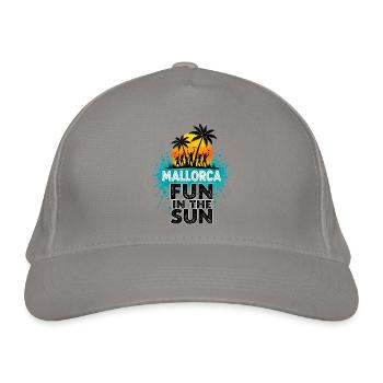 Mallorca - Fun in the Sun - Spanien - Espana - Bio-Baseballkappe - Hellgrau - Vorne
