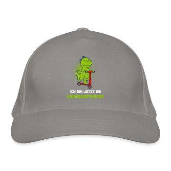 Ich bin jetzt ein Kindergartenkind Dino Roller - Bio-Baseballkappe - Hellgrau - Vorne