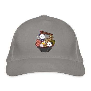 Ramen Panda - Bio-Baseballkappe - Hellgrau - Vorne