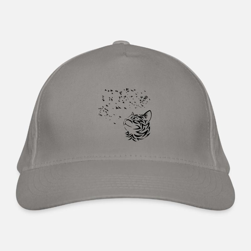 Chat regarde les Oiseaux volent Casquette classique bio