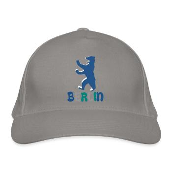 Berlin und Berliner Bär - Bio-Baseballkappe - Hellgrau - Vorne